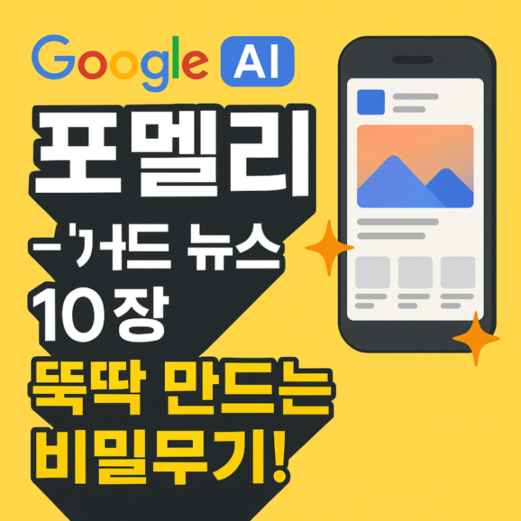   구글 AI 포멜리(Formally) — 디자이너 없이도 카드뉴스 10장을 뚝딱 만드는 비밀무기! 