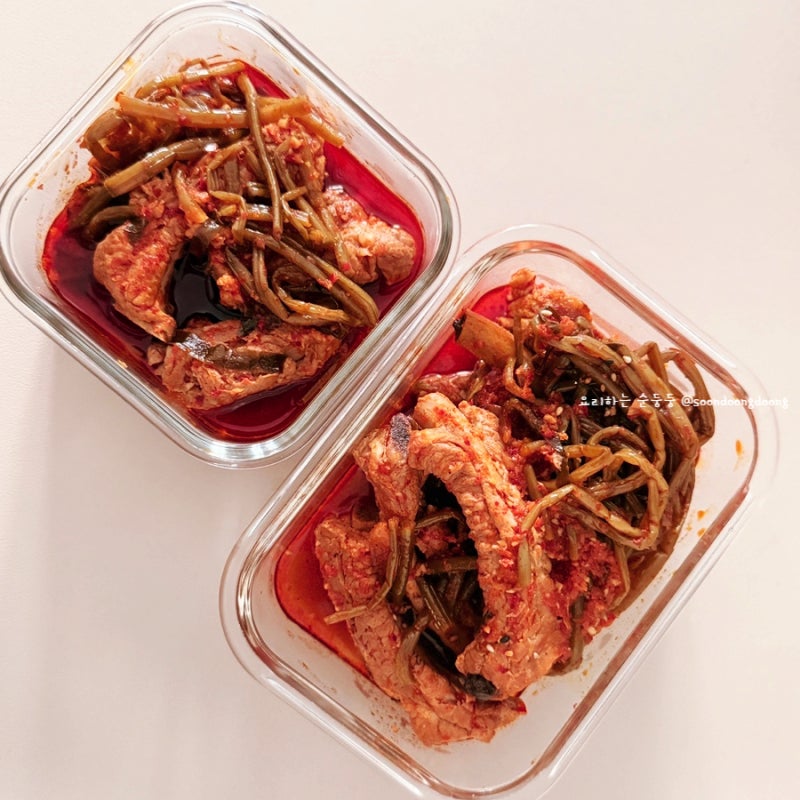 김치등갈비찜 레시피 돼지등갈비김치찜 양념 고구마순김치요리