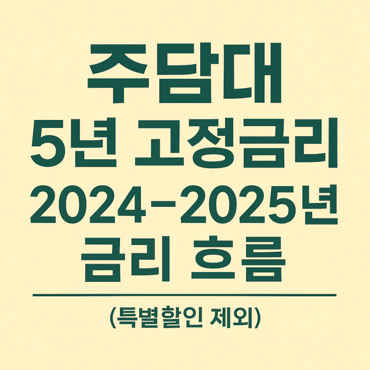  2024~2025년 주담대 금리, 언제 가장 낮았을까? 시기별 최저·고점 정리