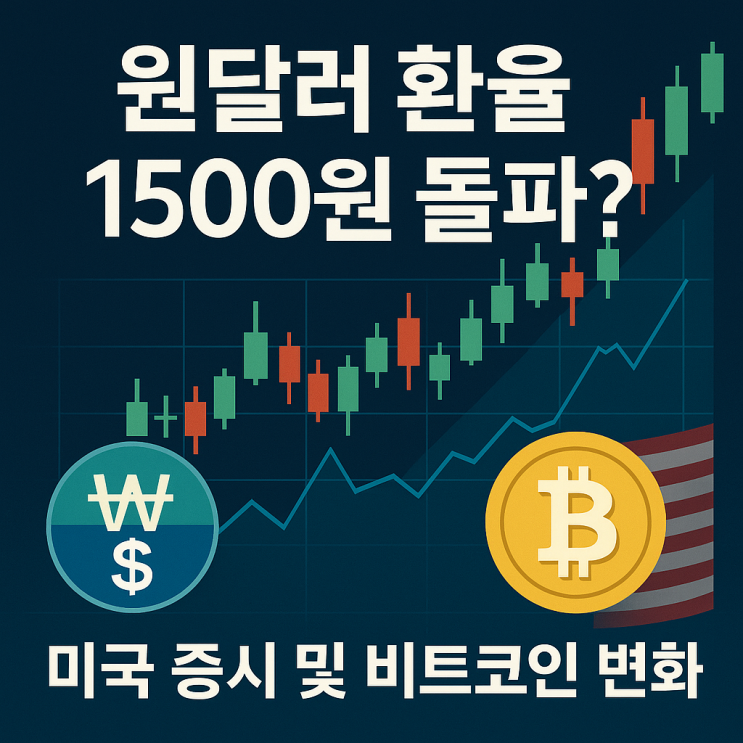  원달러 환율 1500원 돌파 임박? 실시간 조회 및 미국 증시·비트코인 흐름까지!