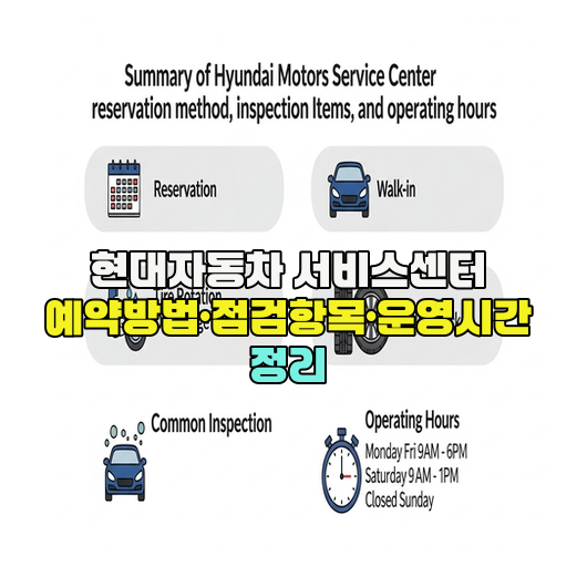  현대자동차 서비스센터 예약방법·점검항목·운영시간 정리