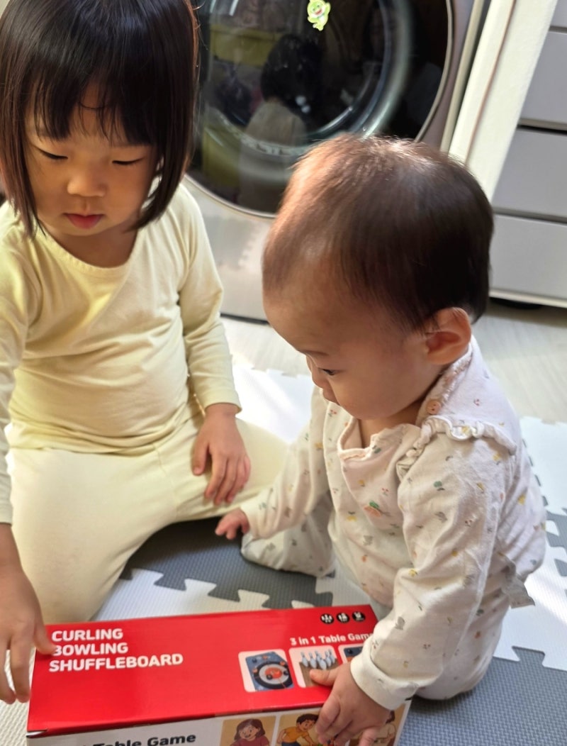 컬링보드게임으로 가족게임 끝판왕! 3in1 컬링&볼링&셔플보드 테이블게임 후기