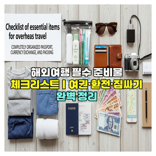  해외여행 필수 준비물 체크리스트｜여권·환전·짐싸기 완벽 정리