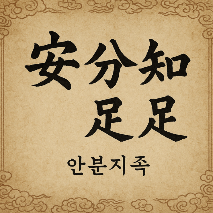   오늘의 사자성어 : 안분지족(安分知足)