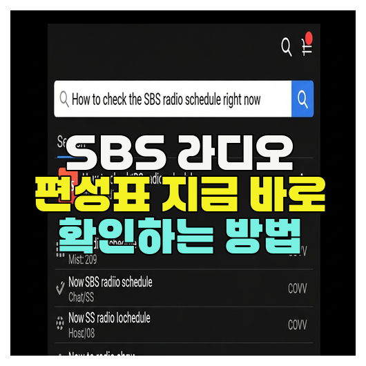  SBS 라디오 편성표 지금 바로 확인하는 방법