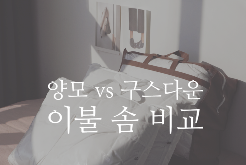 양모 이불 vs 구스 다운 이불솜 비교