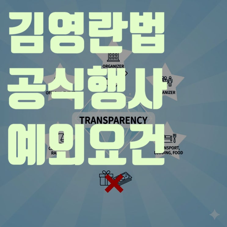  2025년 김영란법 공식행사 예외 요건: 누가, 무엇을, 얼마큼 제공할까?