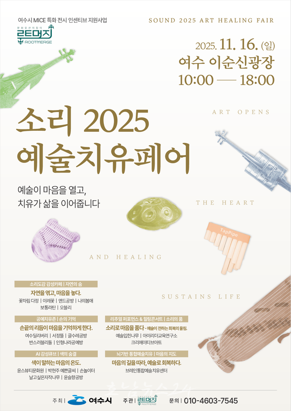  여수시, 마이스 특화전시 ‘소리 2025 예술치유페어’ 개최
