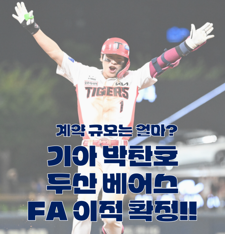 <b>FA</b> 최대어 낚은 <b>두산</b>, <b>박찬호</b> 100억 아래 <b>계약</b> 성공!