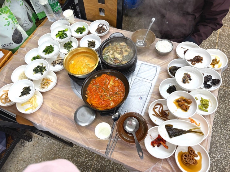  지리산 달궁야영장 맛집 일출산채식당(반찬30가지) + 백반기행 방송 출연