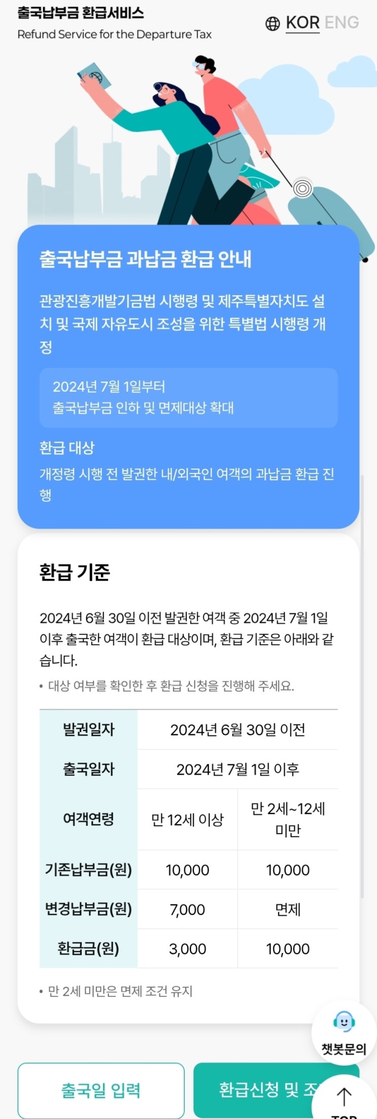  출국납부금 환급서비스 환급신청 방법