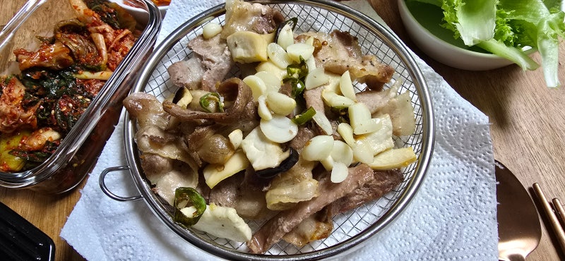 냉동 대패삼겹살 에어프라이기 시간 대패삼겹살구이