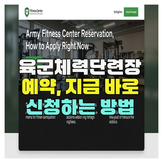  육군체력단련장 예약, 지금 바로 신청하는 방법