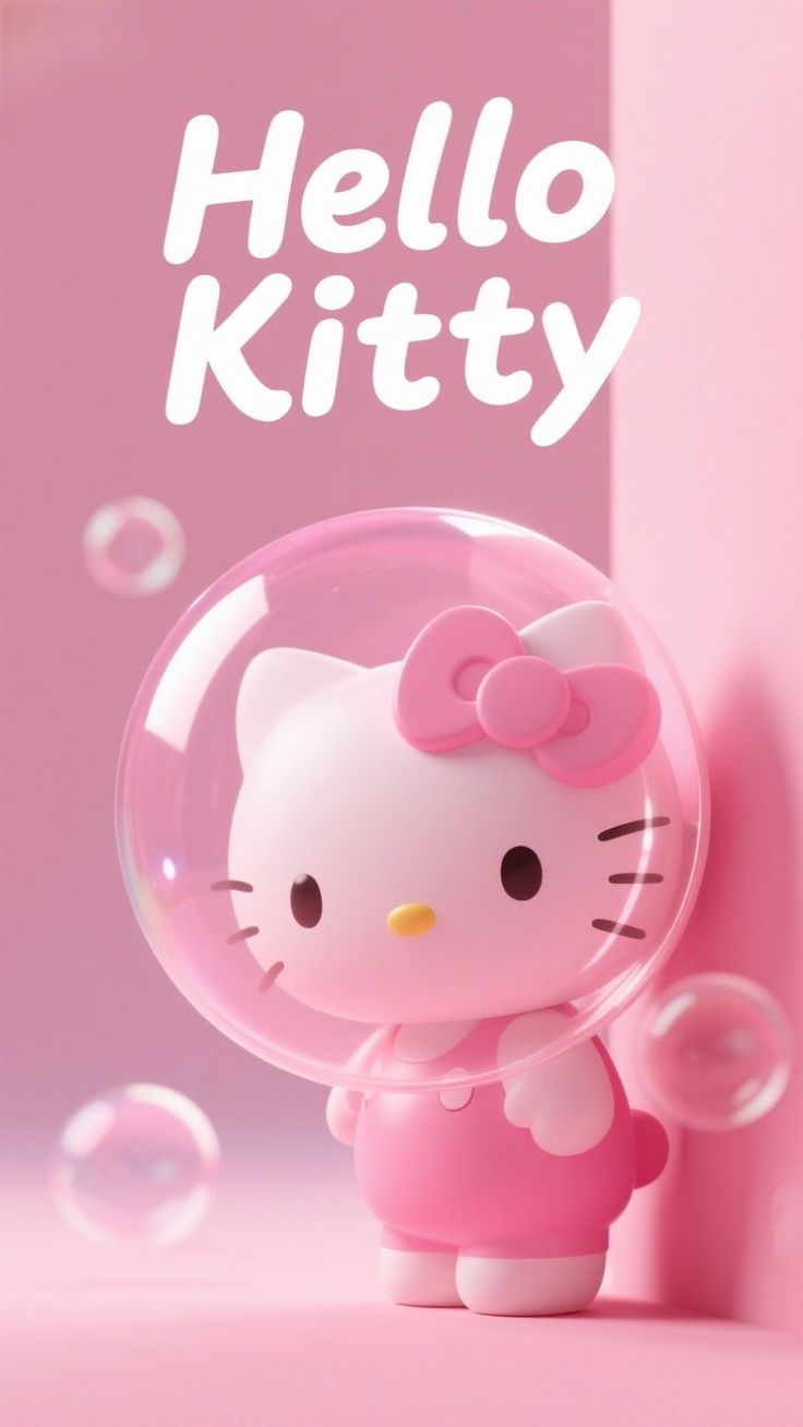  키티 아이폰17 배경화면 3탄｜핑크 Hello Kitty 레터링 모음