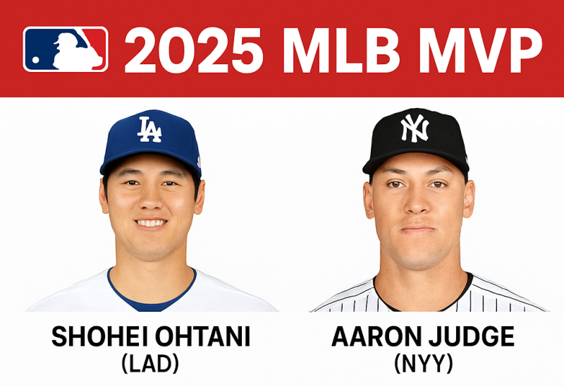 ⚾2025 MLB MVP 오타니쇼헤이 (NL) vs 애런저지 (AL) 역사를 쓴 두 영웅!