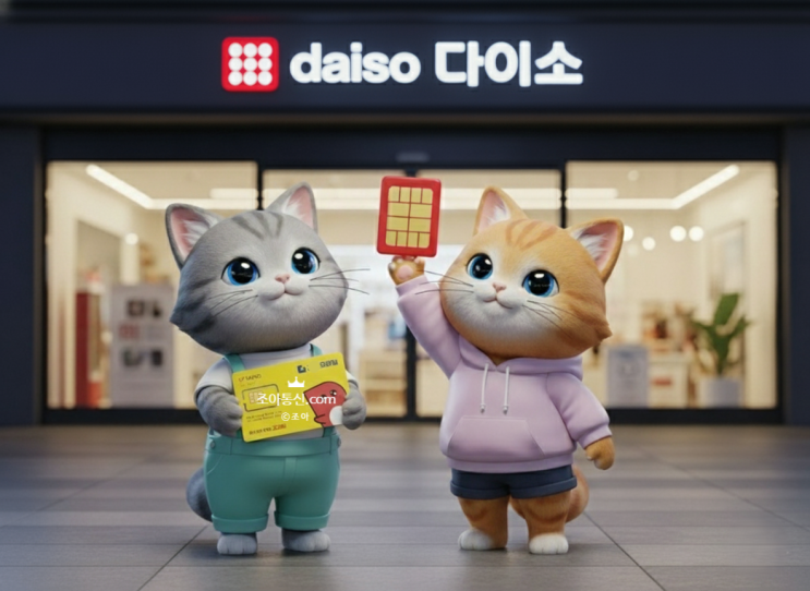  다이소 선불폰 LG유심칩 개통 방법