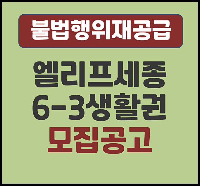  엘리프 세종 6-3 무순위 청약