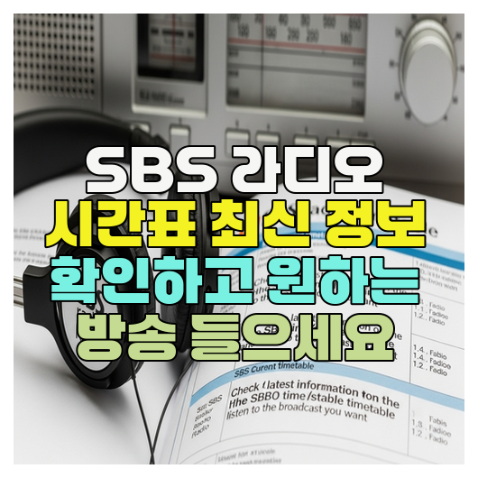  SBS 라디오 시간표 최신 정보 확인하고 원하는 방송 들으세요