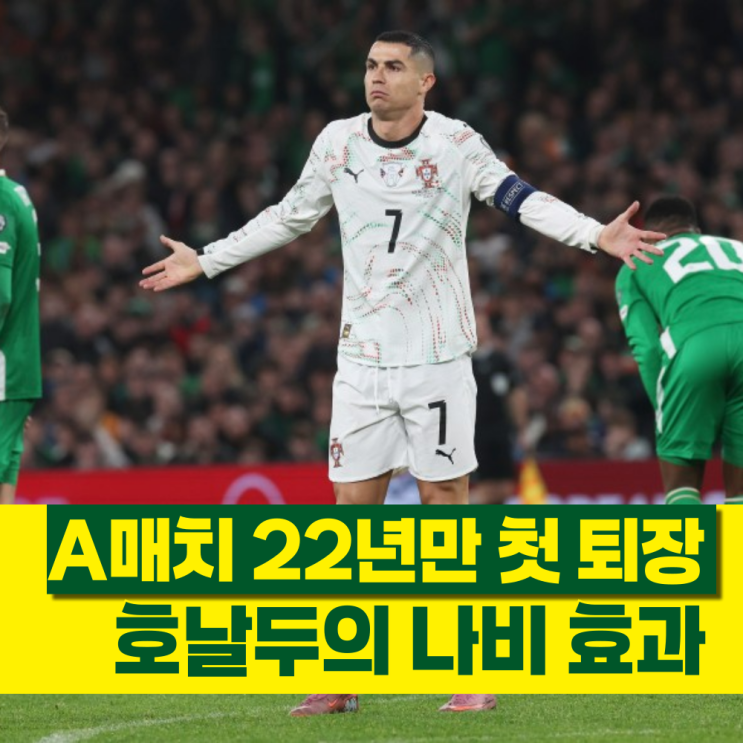 <b>호날두</b> <b>퇴장</b>의 나비효과, 포르투갈 월드컵 본선 진출 문턱에서... 