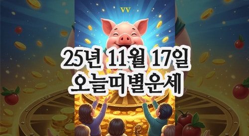  오늘의 운세 : 2025년 11월 17일 월요일 띠별운세