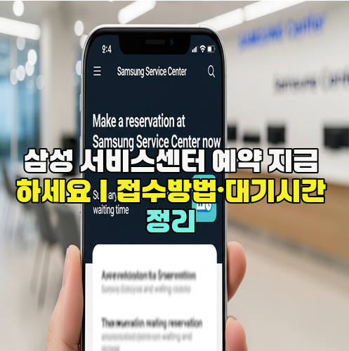  삼성 서비스센터 예약 지금 하세요｜접수방법·대기시간 정리