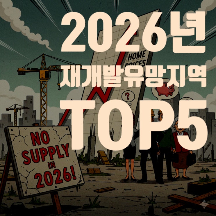  2026년 '역대급 공급 절벽' 시작! 지금 주목해야 할 서울/수도권 재개발 유망 지역 TOP 5