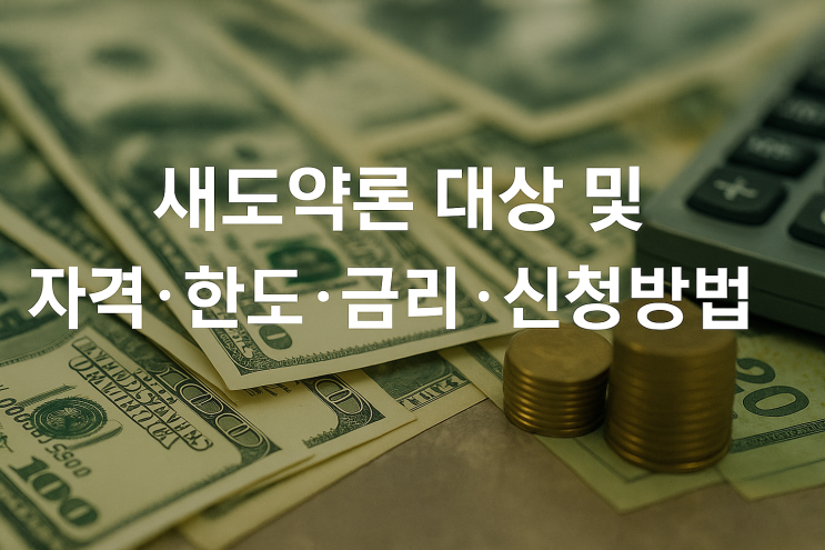  새도약론 대상 및 자격·한도·금리·신청방법등 한방에 총정리