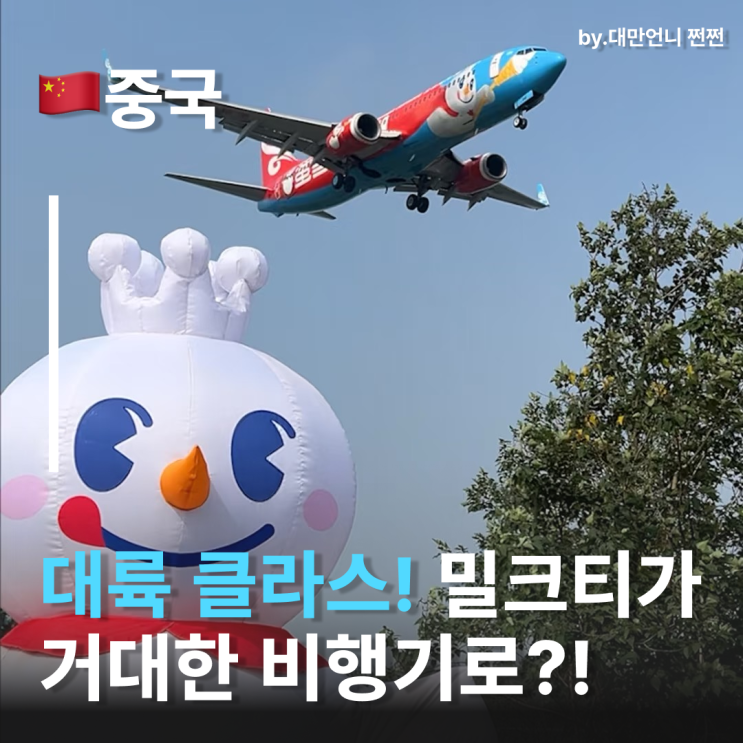  미쉐빙청이 비행로? 하늘에 날아다니는 미쉐빙청x하이난항공 콜라보! 중국밀크티 중국음료