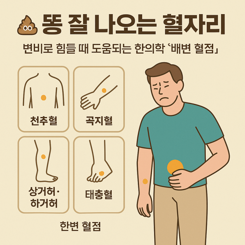 똥 잘 나오는 혈자리 — 변비로 힘들 때 도움되는 한의학 ‘배변 혈점’