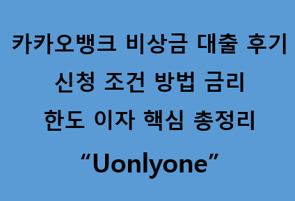 카카오뱅크 비상금대출 후기, 신청 조건 방법 금리 한도 이자 핵심 총정리