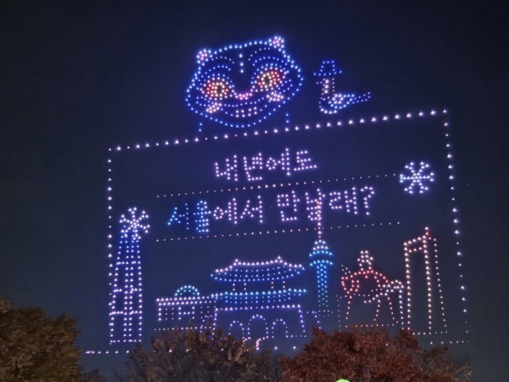  여의도의 밤을 수 놓은 2000대의 드론들 한강드론라이트쇼