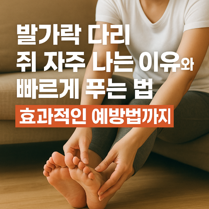  발가락 다리 쥐 자주 나는 이유와 빠르게 푸는 법, 효과적인 예방법까지!
