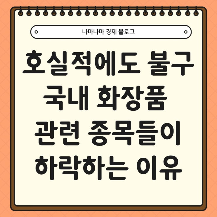  호실적 불구하고 화장품 관련 종목이 계속 하락하는 이유