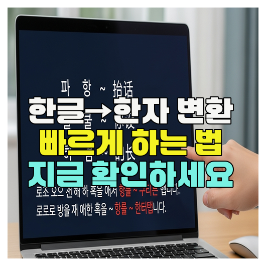  한글→한자 변환 빠르게 하는 법 지금 확인하세요