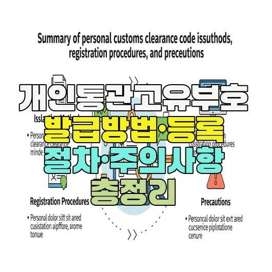  개인통관고유부호 발급방법·등록 절차·주의사항 총정리