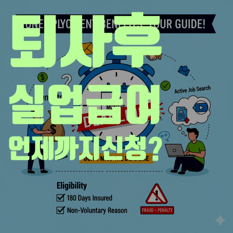  퇴사 후 실업급여 언제까지? 2025년 기준 신청 기한과 자격 조건 완벽 가이드