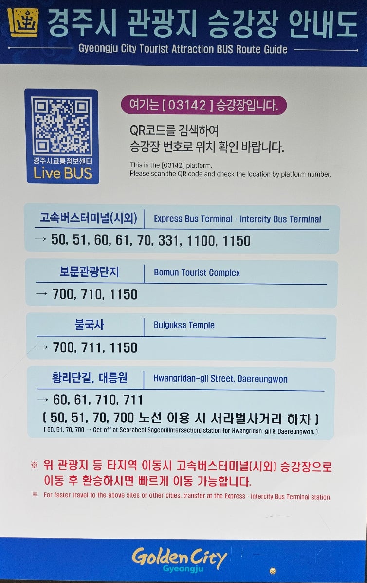 경주역 버스 승강장 버스 노선도 안내 및 택시 요금 정보