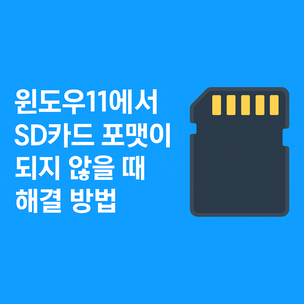  윈도우11에서 SD카드 포맷이 되지 않을 때 해결 방법 총정리