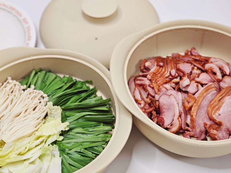 전자레인지 가능한 실리프랑 촉촉 2단 실리콘찜기 손쉬운 훈제오리