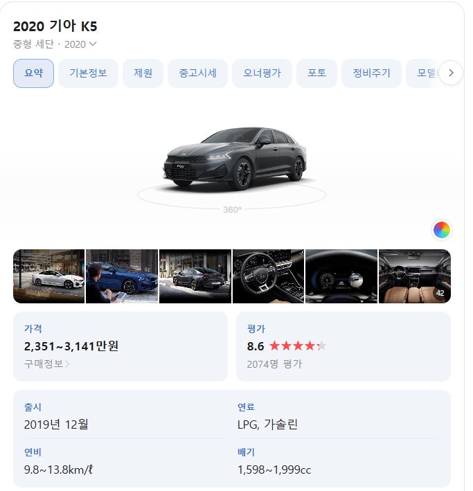  넌 멋있어! 나보다! K5 3세대 중고차 시세