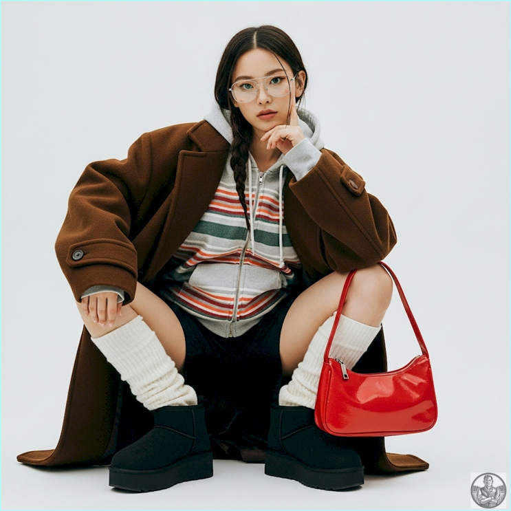  롱코트 코디 이렇게도 가능? 어그부츠와 미니백으로 완성한 겨울 코디 팁