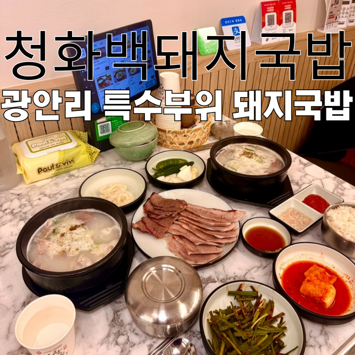  광안리맛집 청화백돼지국밥 광안점 : 특수부위 가브리살, 항정살을 사용한 광안리돼지국밥 맛집 [부산 광안리]