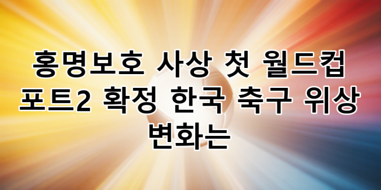 2026 <b>월드컵 포트2</b> 확정 <b>홍명보호</b> 한국 축구 역대급 위상... 