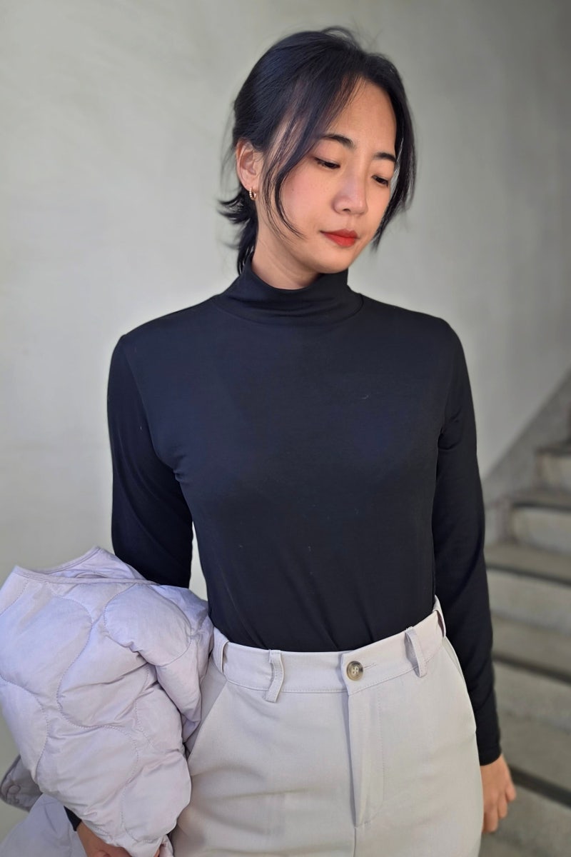 이너로 입을 30대 여성목폴라티 찾는다면 얇은 마른파이브 반폴라 추천