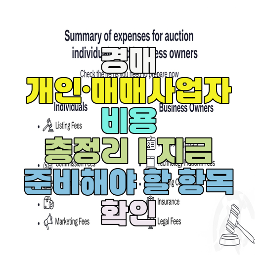  경매 개인·매매사업자 비용 총정리｜지금 준비해야 할 항목 확인