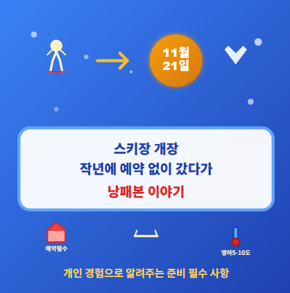  2025~2026 스키장 개장일정 총정리 : 평창·용평·곤지암·하이원·비발디·알펜시아·덕유산 등