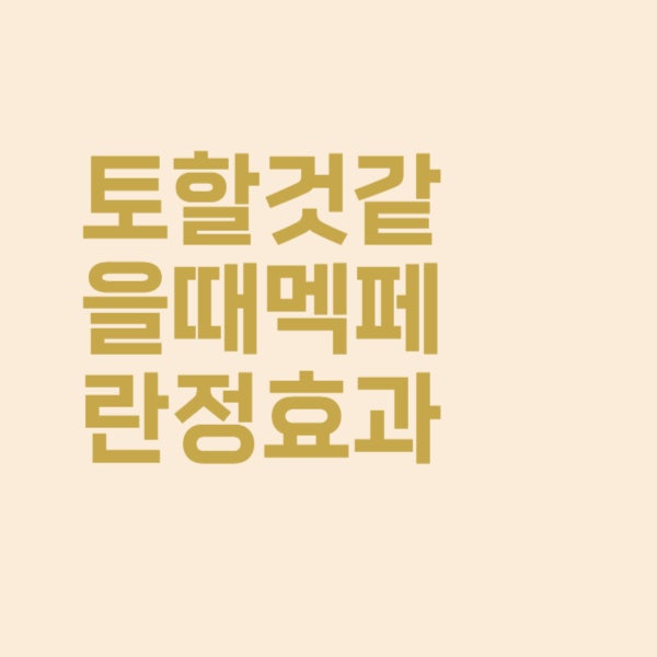  토할 것 같은데 멕페란정 효과 있을까요?