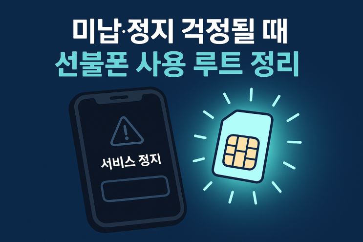  미납·정지 걱정될 때 갈아타는 선불폰 사용 루트 정리