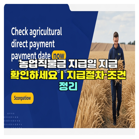  농업직불금 지급일 지금 확인하세요｜지급절차·조건 정리