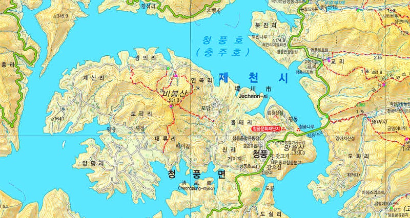 제천비봉산 등산코스 최단코스 지도 케이블카경로비교